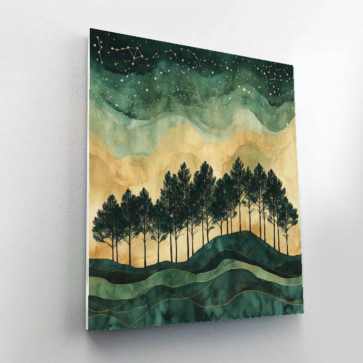 Zhao Mengfu Inspired Celestial Pine Horizon Paint by numbers kits