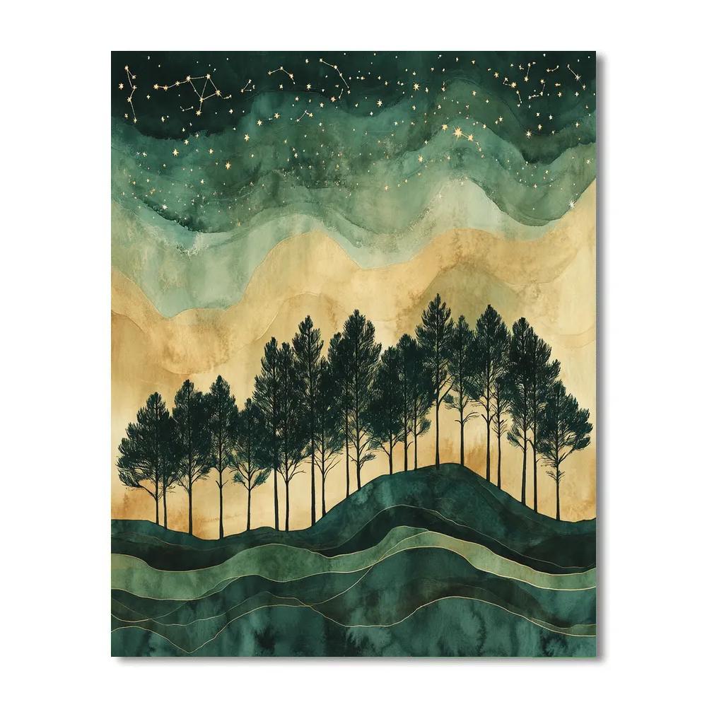 Zhao Mengfu Inspired Celestial Pine Horizon Paint by numbers kits