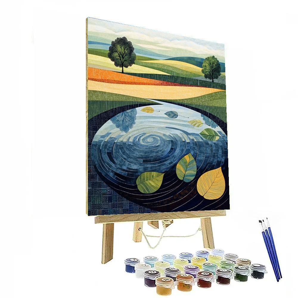 Nandalal Bose Inspired Monsoon Patterns paint by numbers