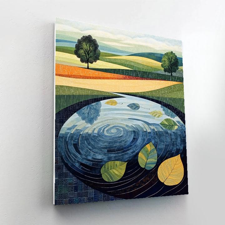 Nandalal Bose Inspired Monsoon Patterns paint by numbers