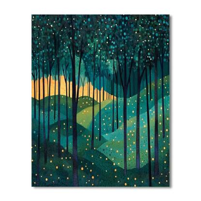 Georges Seurat Inspired Dusk Canopy Symphony paint by numbers