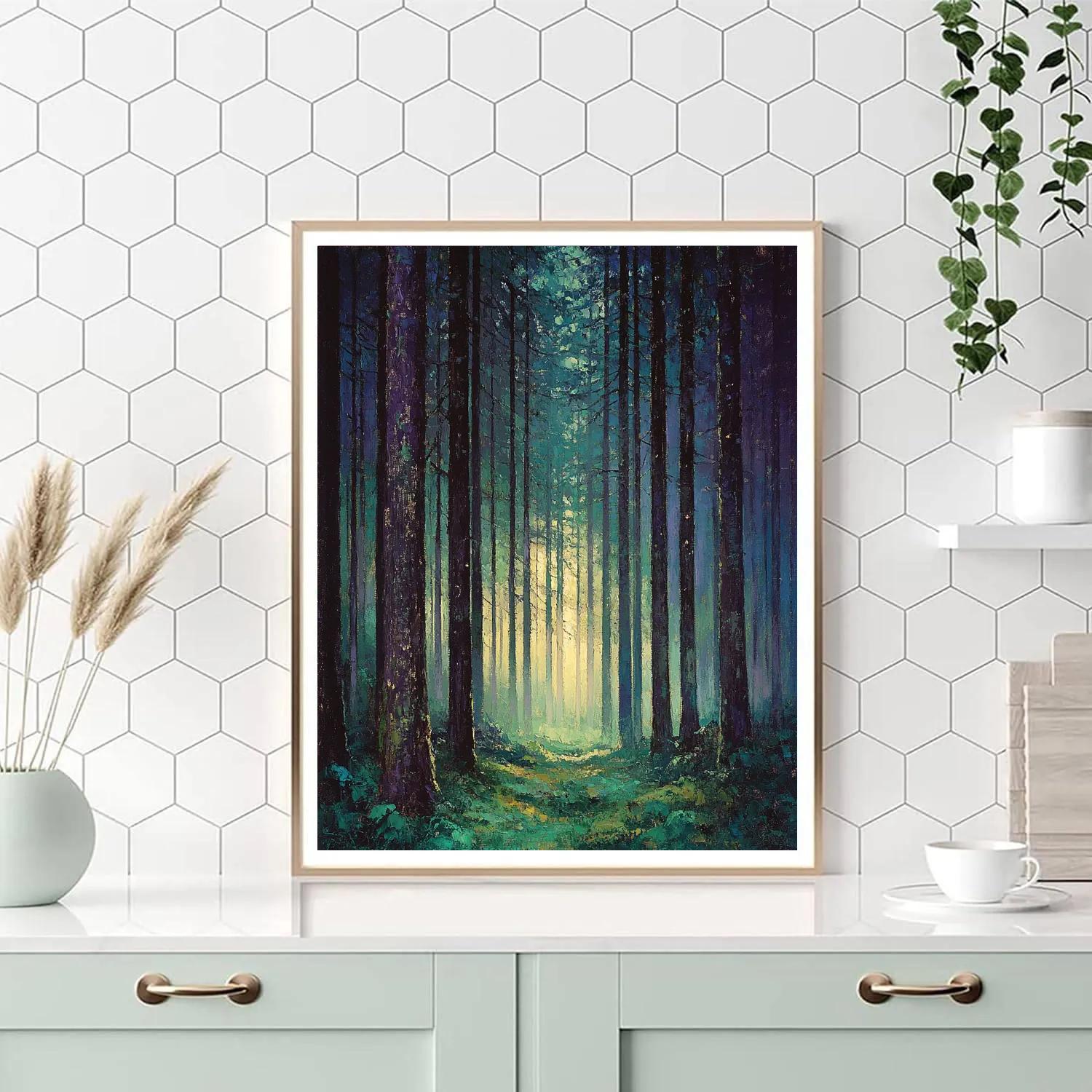 Emily Carr Inspired Cathedral Grove Of Ancient Cedars Painting by numbers kit