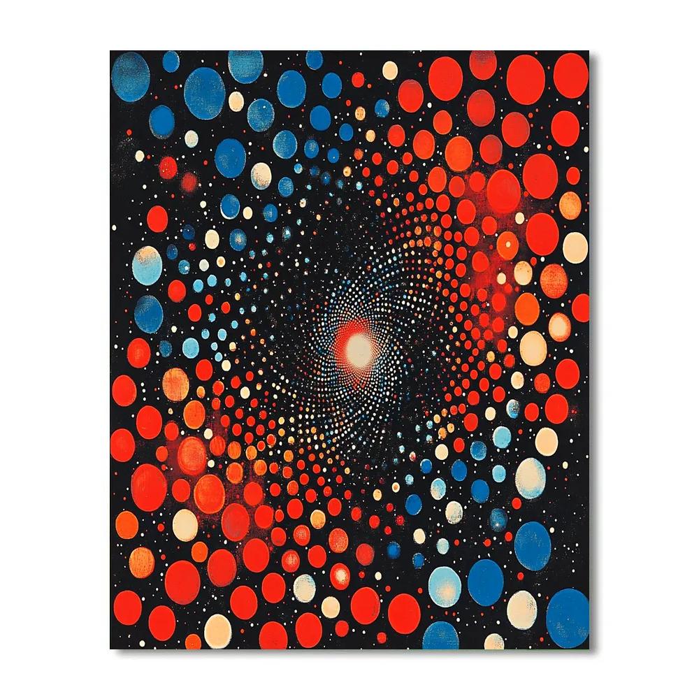 Yayoi Kusama Inspired Infinite Polka Aurora Paint by numbers kits