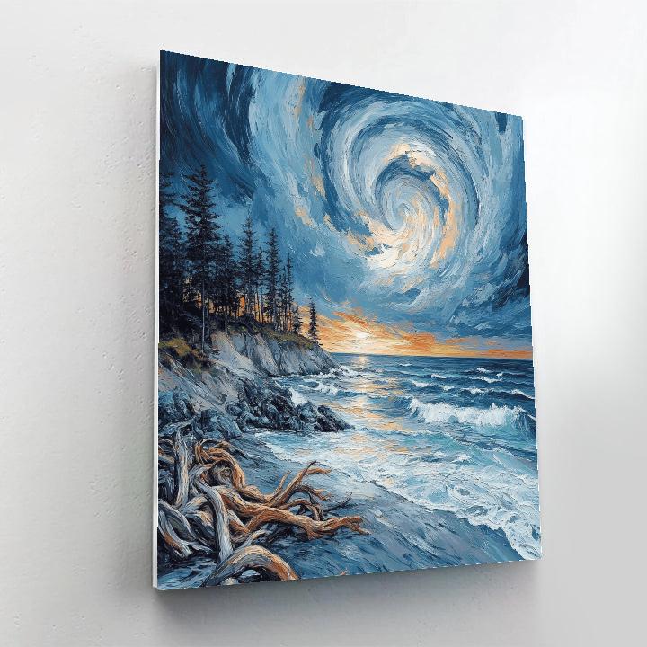 Emily Carr Inspired Tempest Over Driftwood Coast Paint by numbers art