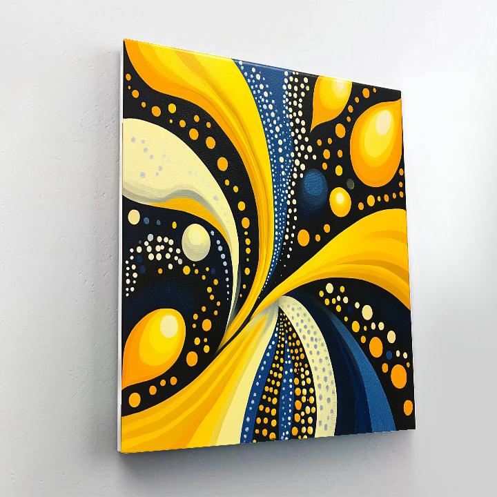 Yayoi Kusama Inspired Quantum Bloom Matrix paint by numbers