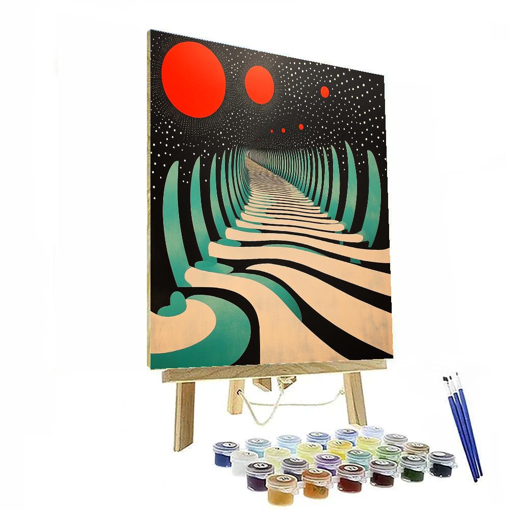 Yayoi Kusama Inspired Celestial Dot Labyrinth Number painting
