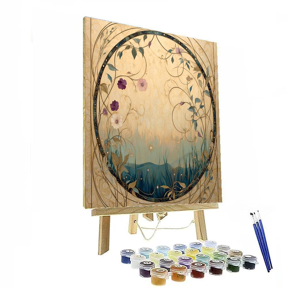 Alphonse Mucha Inspired Celestial Botanica paint by numbers