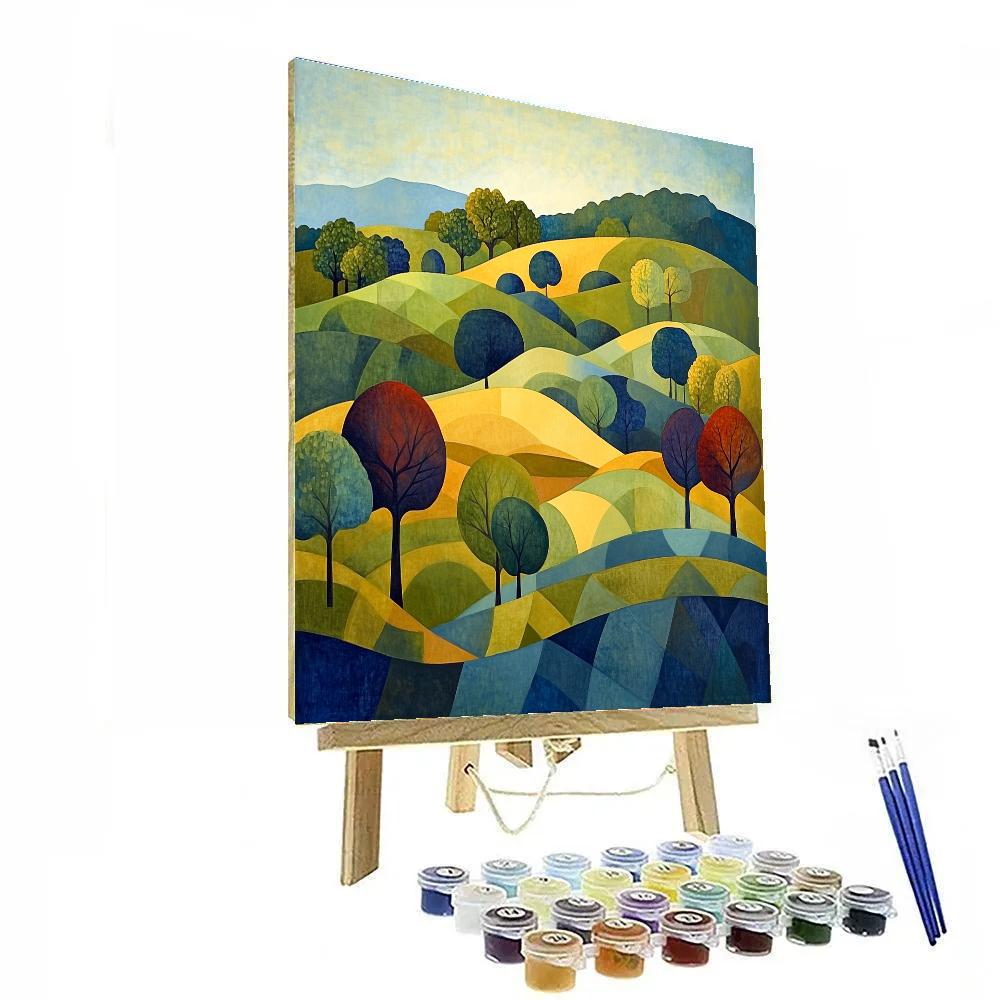 Paul Cézanne Inspired Orchard Of Shapes paint by numbers