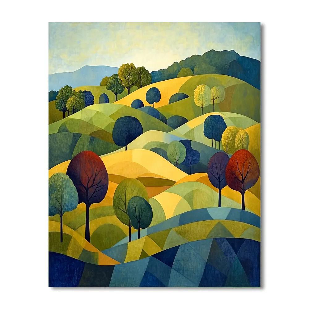 Paul Cézanne Inspired Orchard Of Shapes paint by numbers