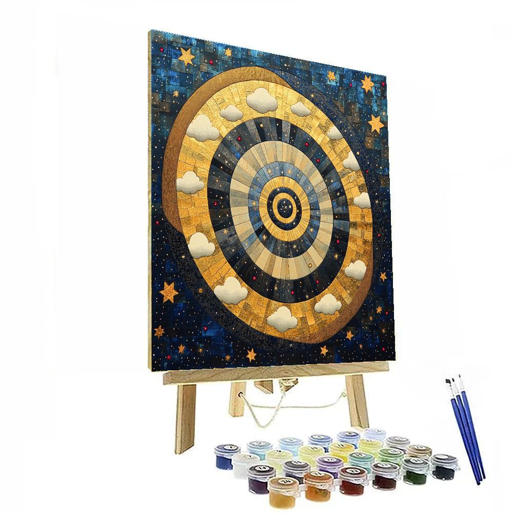 Gustav Klimt Inspired Spiral Night Sky Painting by numbers kit