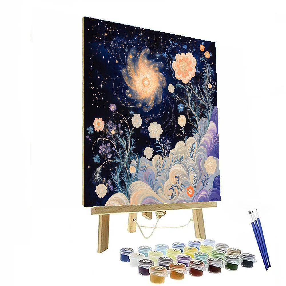 Alphonse Mucha Inspired Nebula Garden Numbered painting kits