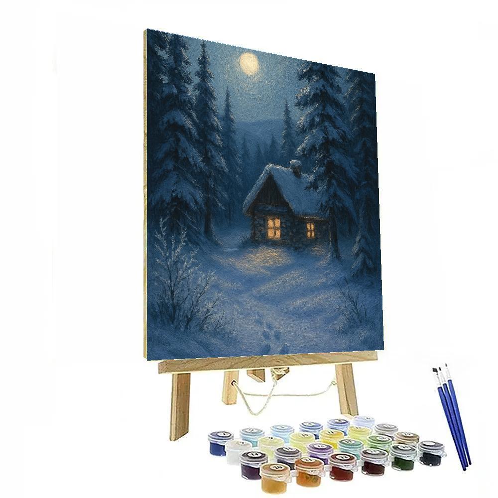 Moonlit Pine Hollow Painting by numbers kit