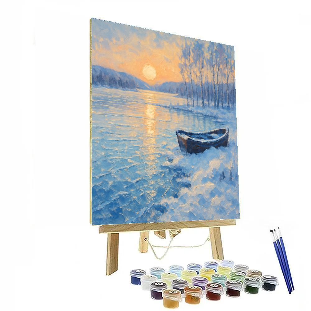Frozen Mirror Lake paint by number