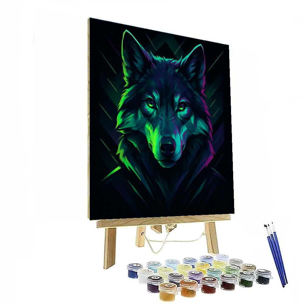 Chromatic Wolf Stare Painting by numbers kit