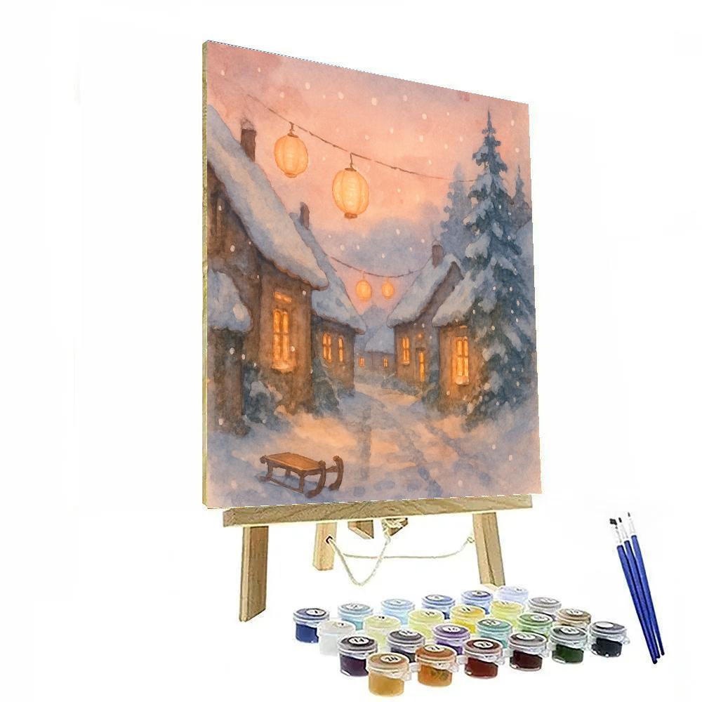 Cozy Lantern Lane paint by number