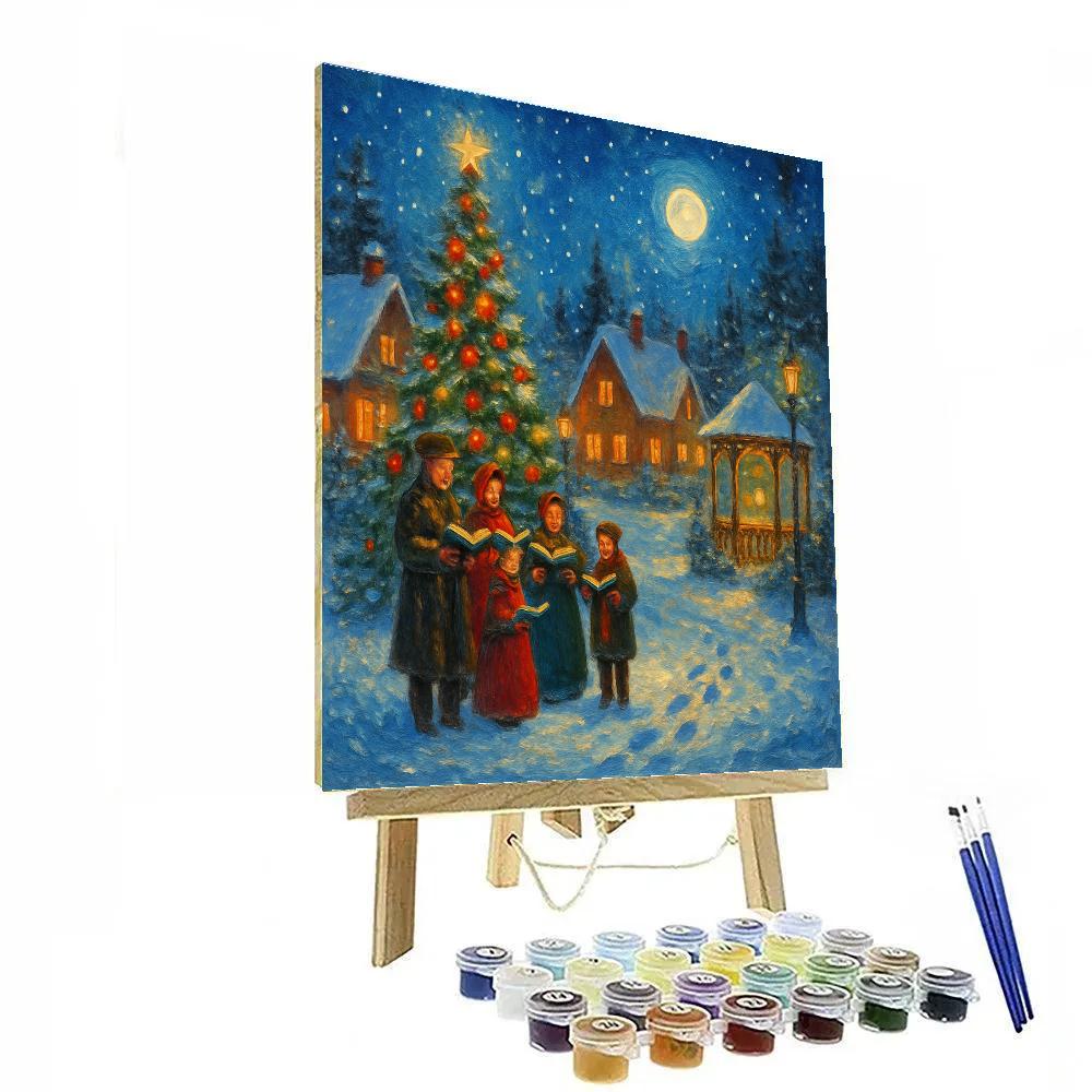 Moonlit Village Carolers Paint by numbers kits
