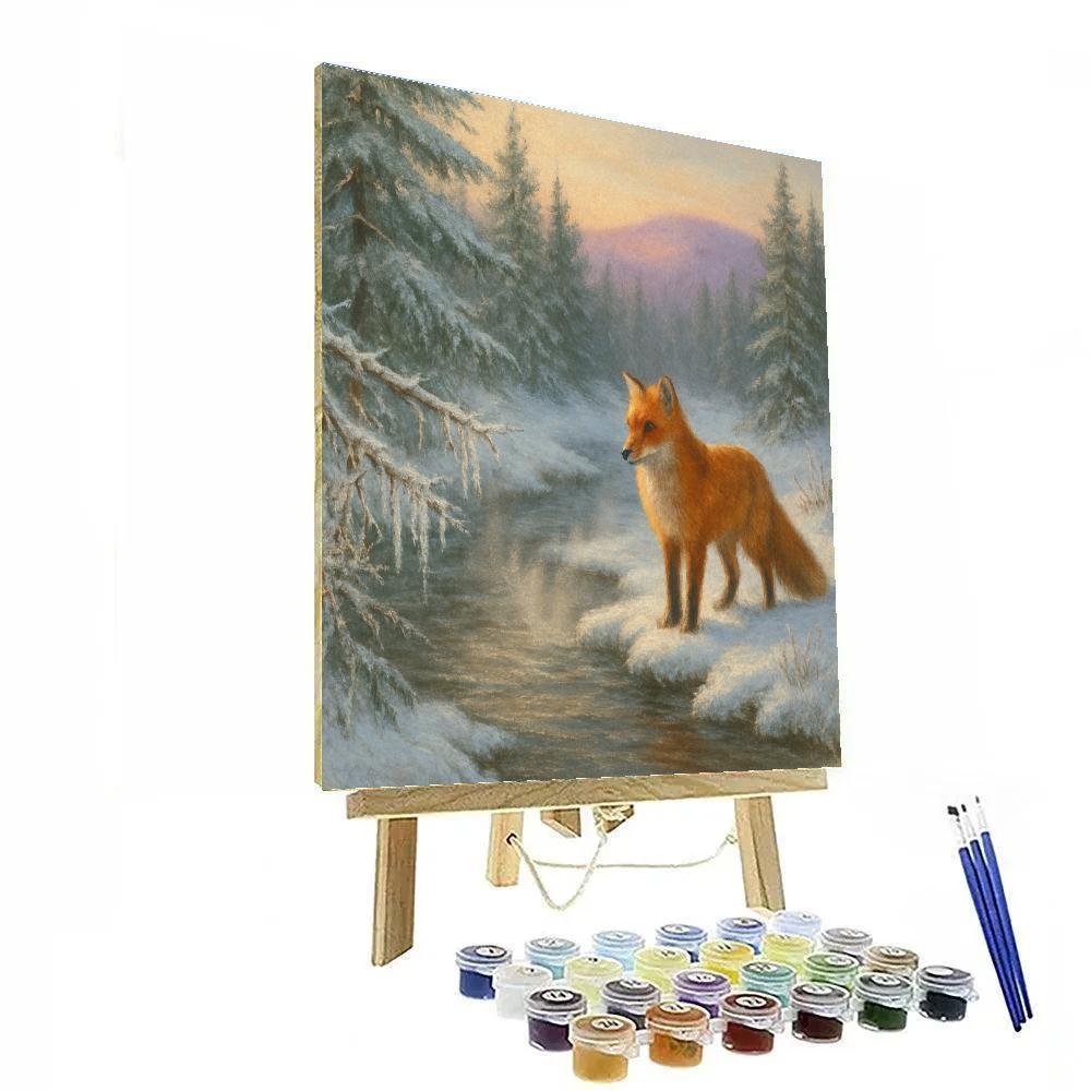 Fox At The Frosted Brook paint by numbers