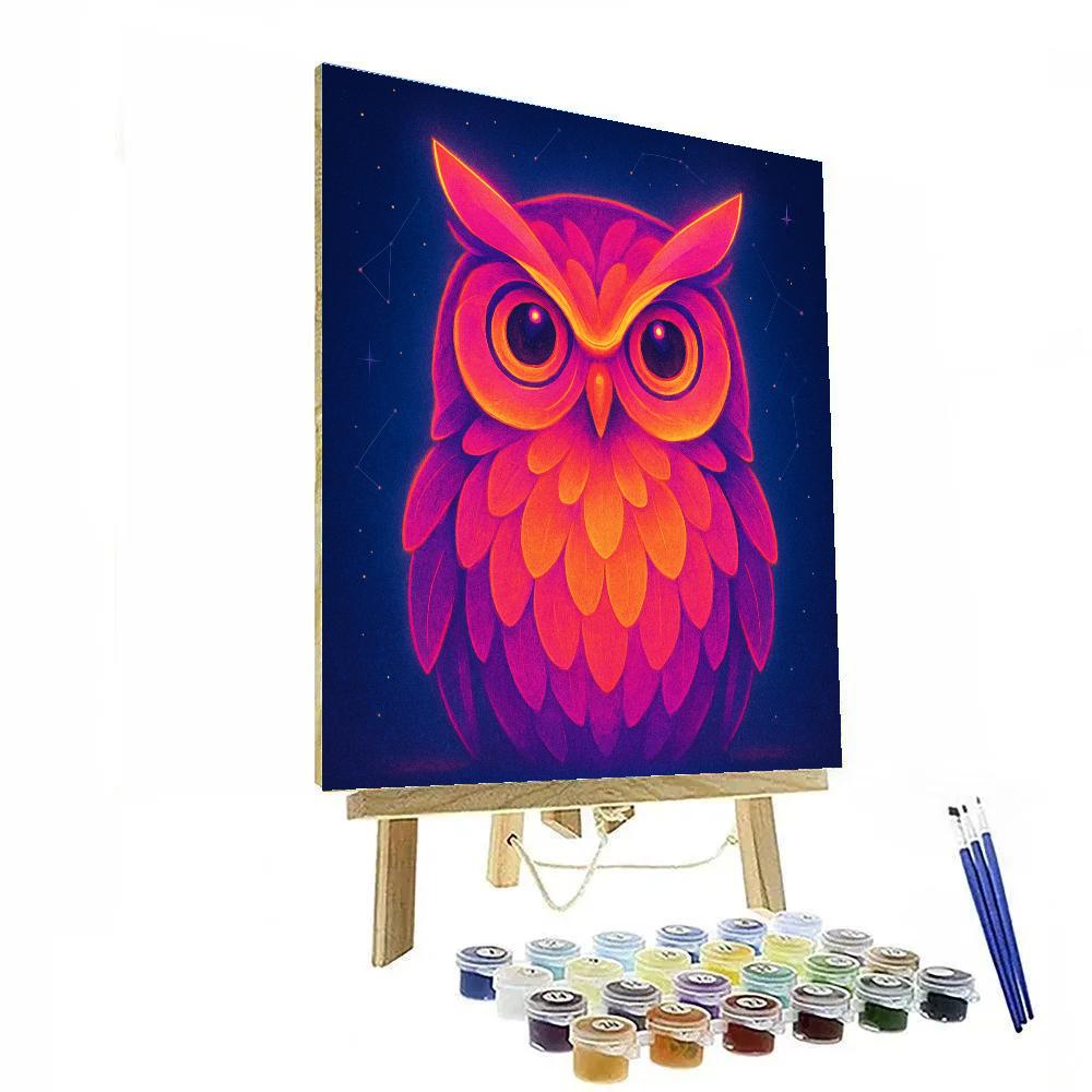 Prismatic Owl Gaze Painting by numbers kit