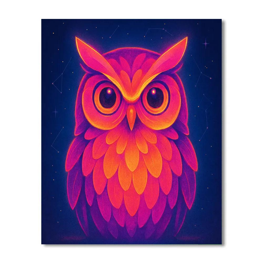 Prismatic Owl Gaze Painting by numbers kit