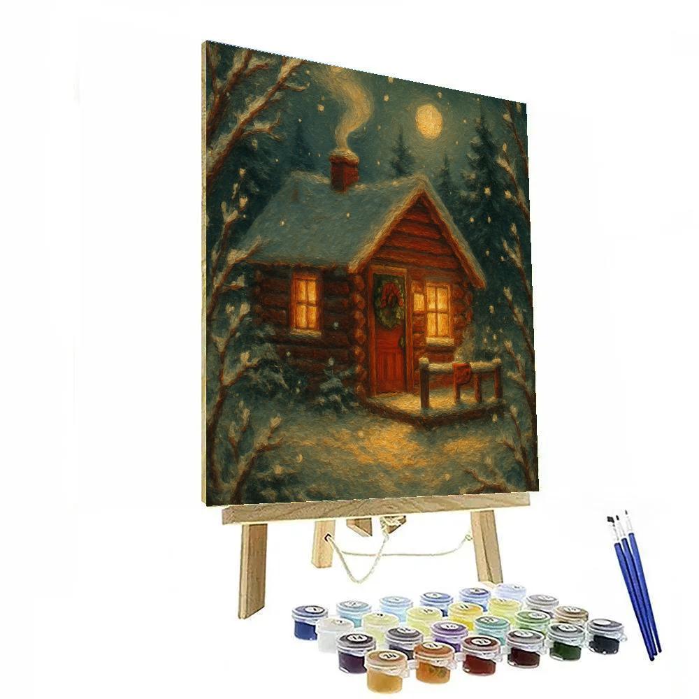 Cozy Chimney Cabin Glow Numbered painting kits