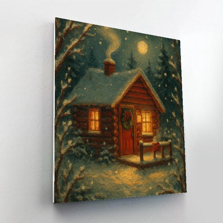 Cozy Chimney Cabin Glow Numbered painting kits