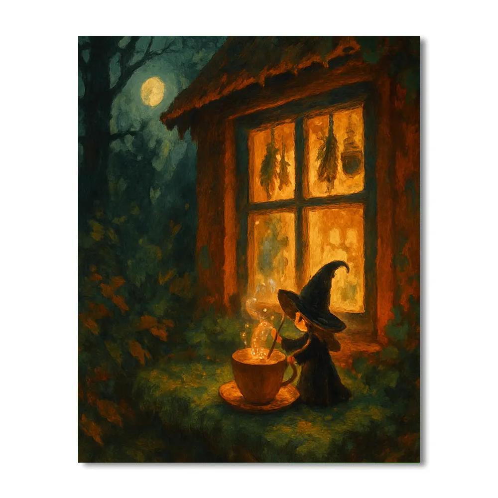 Witchs Cottage Tea Break paint by number