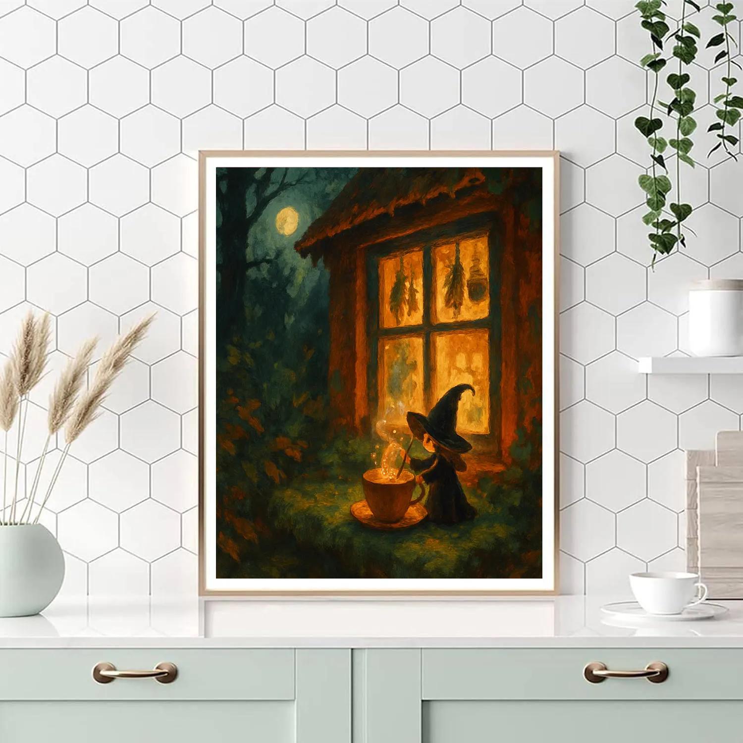 Witchs Cottage Tea Break paint by number