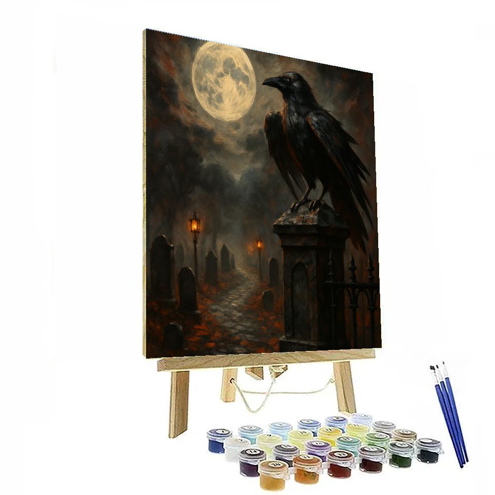 Raven Watch Over Cemetery Lane paint by numbers