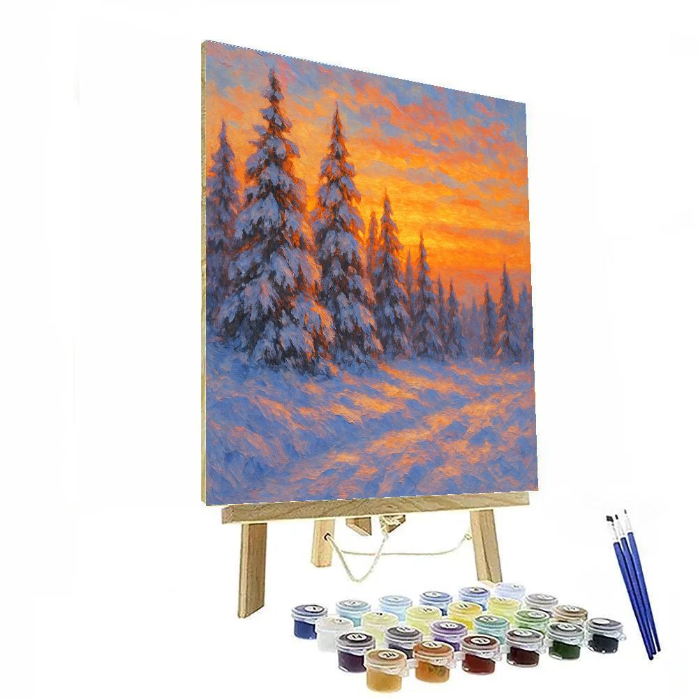 Sunset Over Spruce Ridge DIY paint by numbers