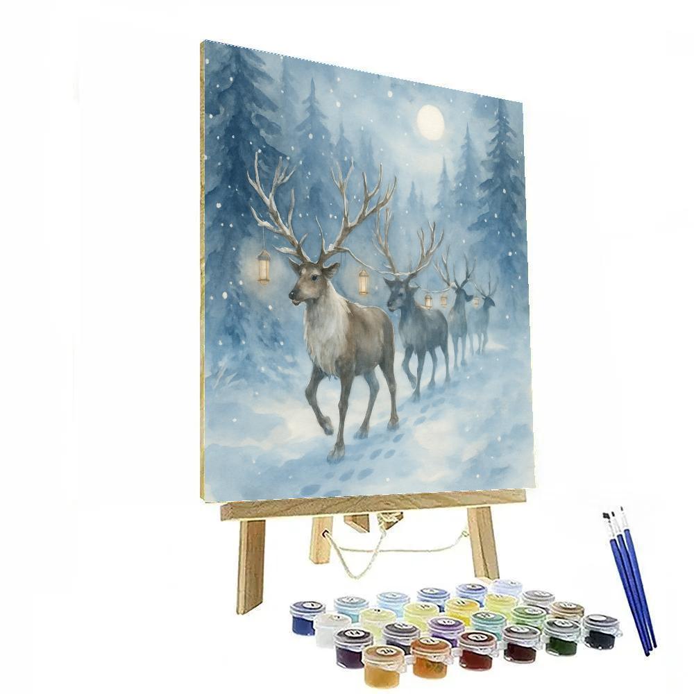 Reindeer Forest Procession paint by number