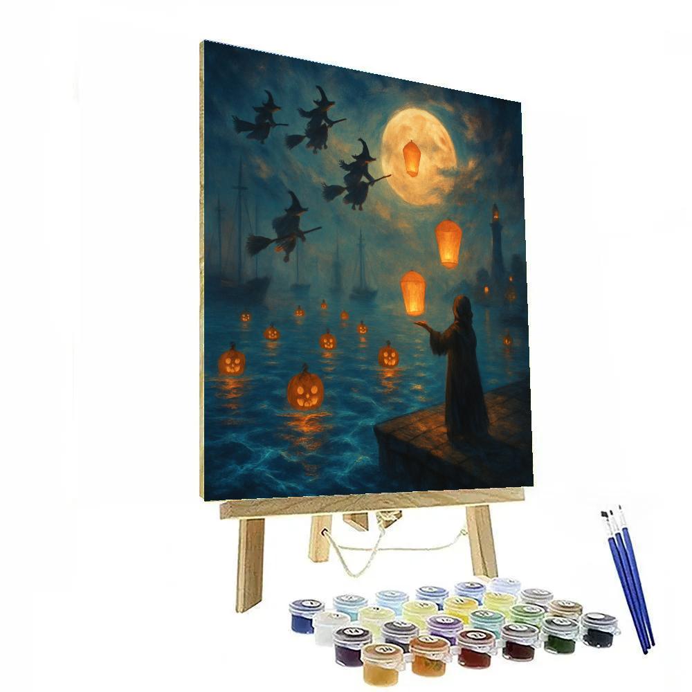 Witches Over Lantern Harbor Numbered painting kits