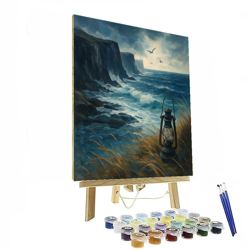 Cerulean Coastal Cliffs Paint by numbers art