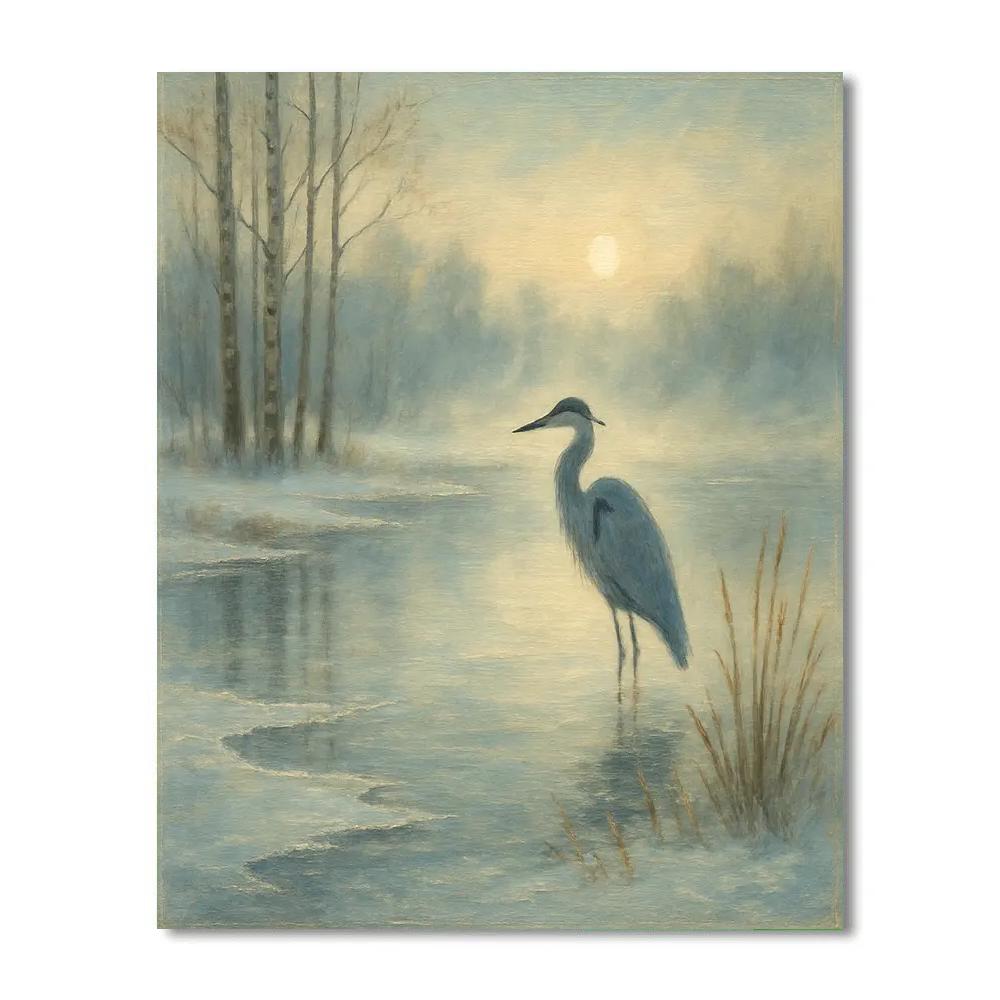 Frosted Morning At Quiet Pond Numbered painting kits