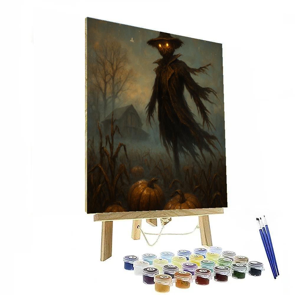 Fogbound Scarecrow Sentinel Paint by numbers art