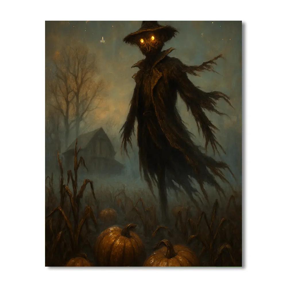 Fogbound Scarecrow Sentinel Paint by numbers art