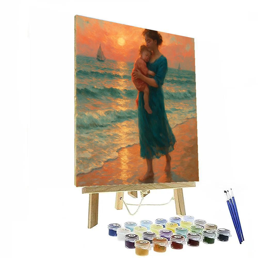 Seaside Sunset Stroll Numbered painting kits