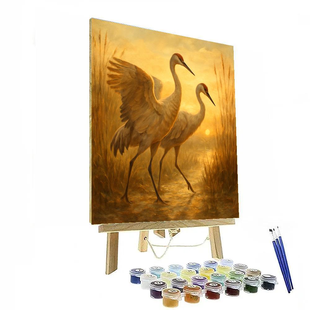 Cranes At The Golden Marsh Paint by numbers kits
