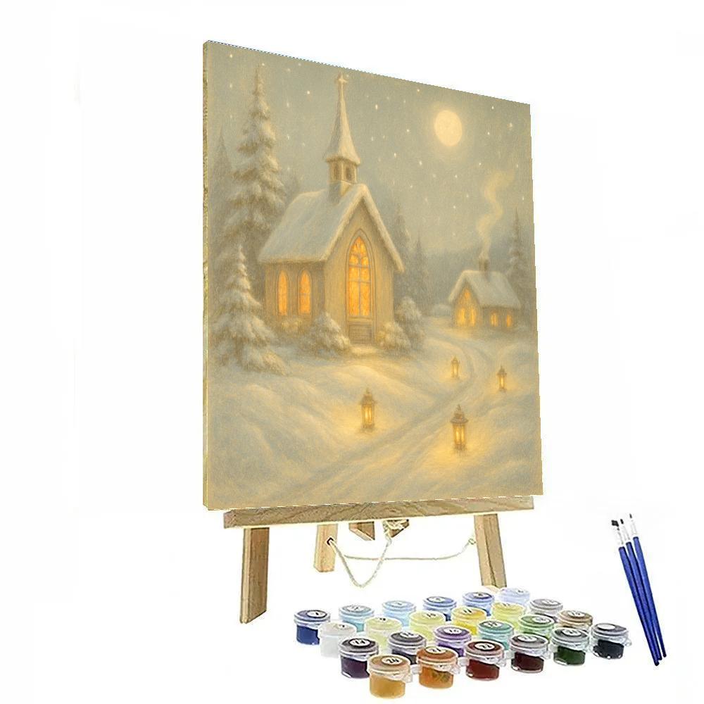 Silent Church On Snowy Hill Paint by numbers kits