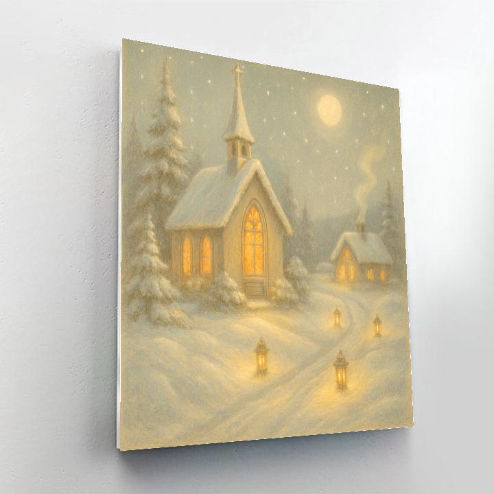 Silent Church On Snowy Hill Paint by numbers kits