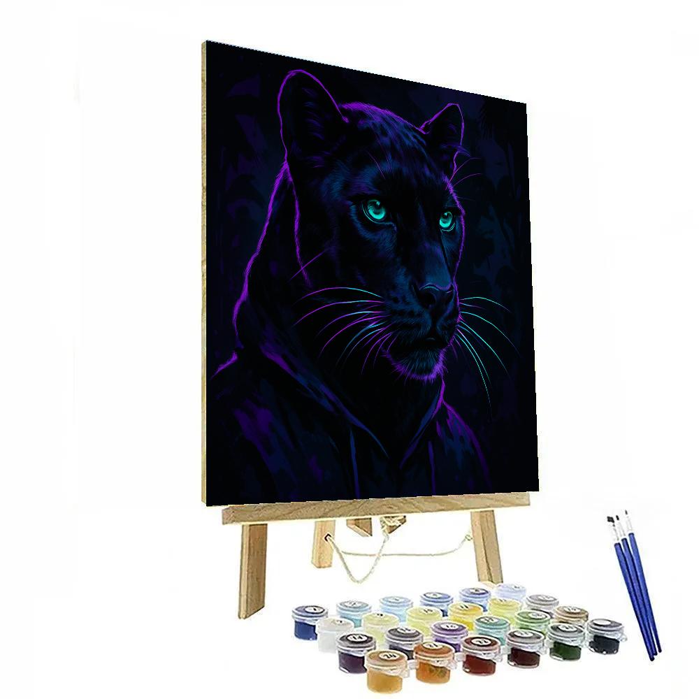 Velvet Panther Neon Number painting