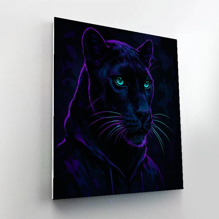 Velvet Panther Neon Number painting