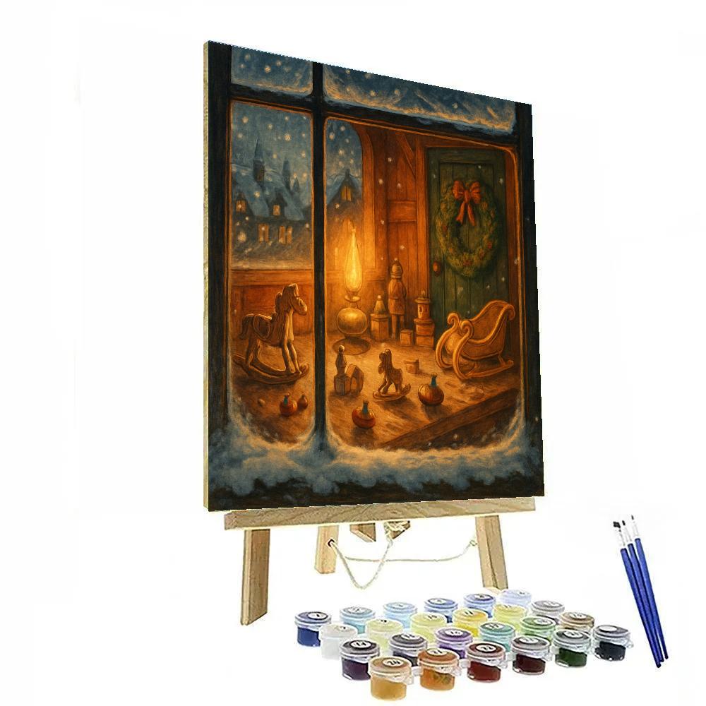 Toymakers Workshop Window Painting by numbers kit
