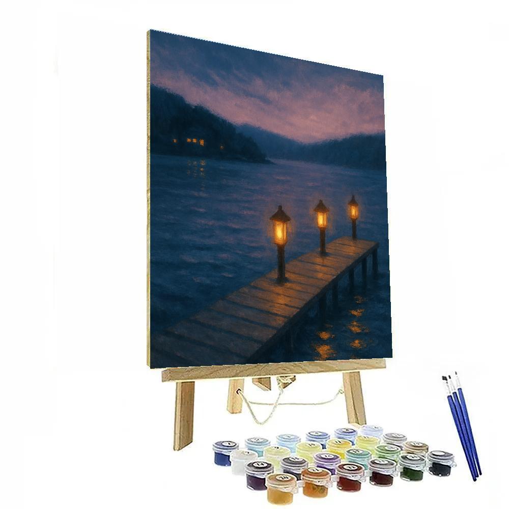 Lantern Light At Dusk Pier Paint by numbers art