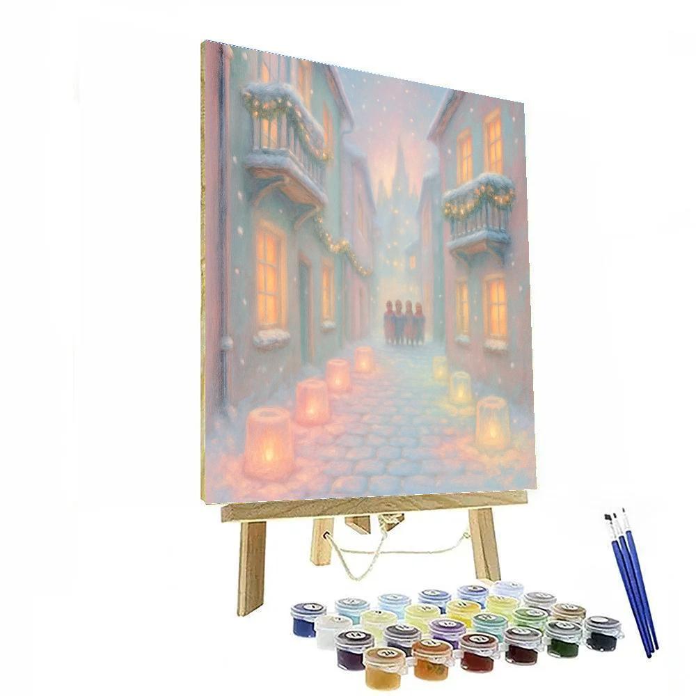 Snow Lantern Alley Painting by numbers kit