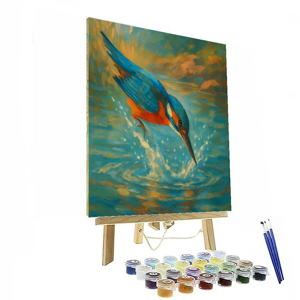 Kingfisher And The River Prism Paint by numbers art