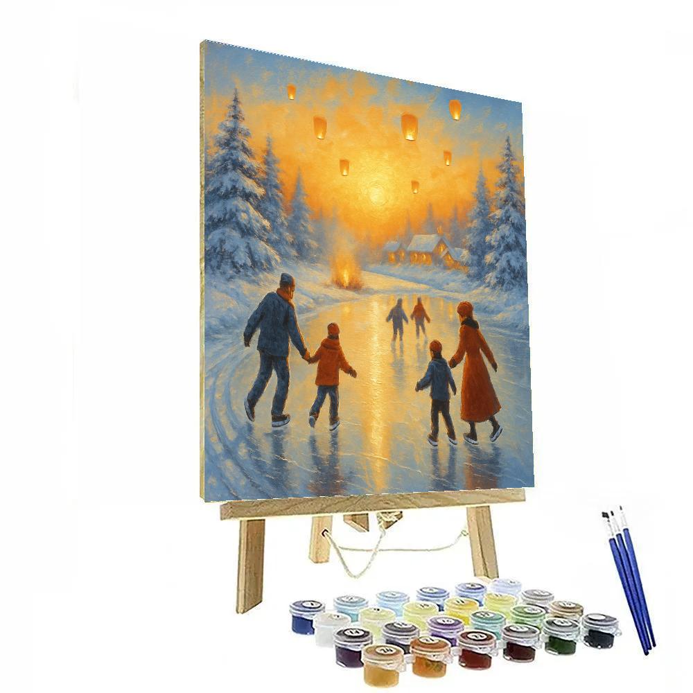 Skating Pond At Dawn DIY paint by numbers