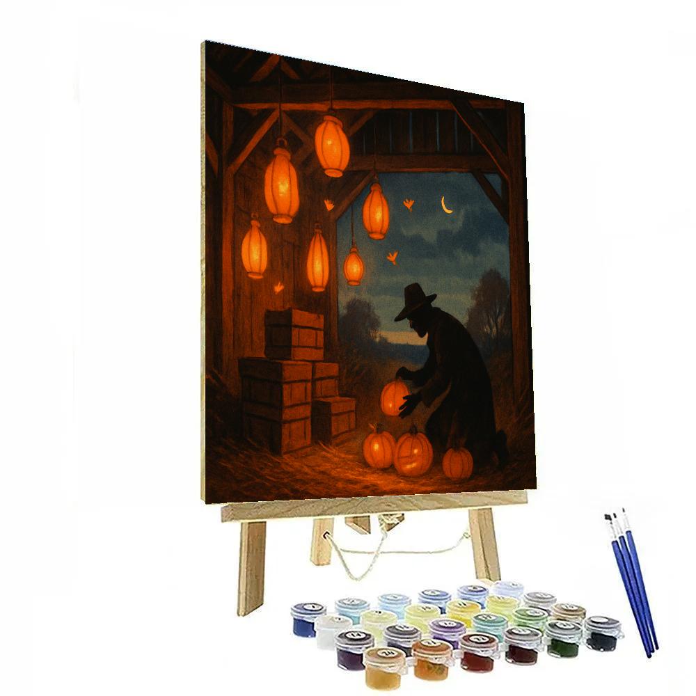 Haunted Barnside Lanterns Paint by numbers kits