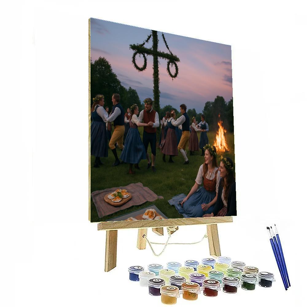 Midsummer Bonfire Sweden Painting by numbers kit