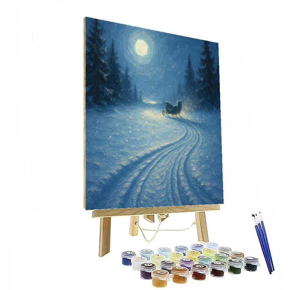 Midnight Sleigh Track Ballet paint by color