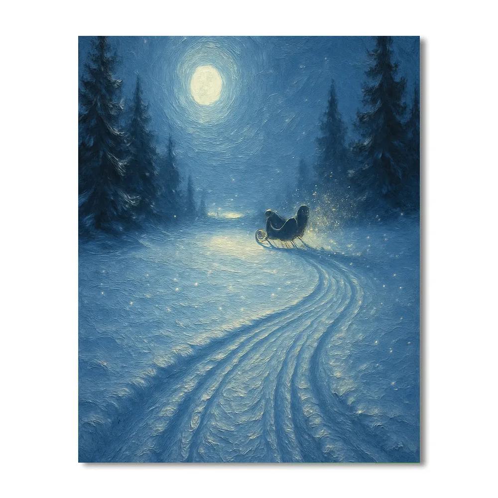 Midnight Sleigh Track Ballet paint by color